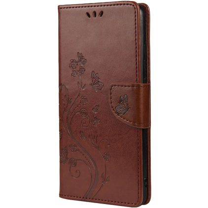 Mobigear Flowers Samsung Galaxy A33 Hoesje Bookcase Portemonnee - Bruin