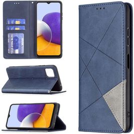 Mobigear Rhombus Slim Samsung Galaxy A22 5G Hoesje Bookcase - Blauw
