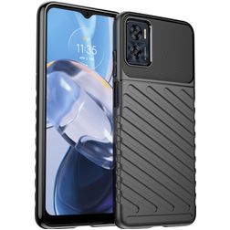 Mobigear Groove Motorola Moto E22 Hoesje Flexibel TPU Backcover - Zwart