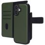 Mobiparts iPhone 17 Hoesje Echt Leer Uitneembare 2in1 Bookcase Portemonnee - Groen
