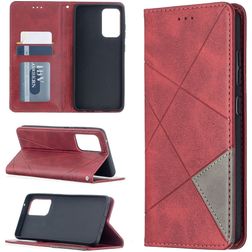 Mobigear Rhombus Slim Samsung Galaxy A52 Hoesje Bookcase - Rood