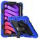 Mobigear SureGrip Xtreme iPad Mini 6 (2021) Hoes Hard Kunststof,Siliconen Backcover + Stylus Houder + Schouderband + Standaard - Zwart / Donkerblauw