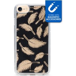 My Style Magneta iPhone 8 Hoesje Flexibel TPU Backcover - Golden Feathers