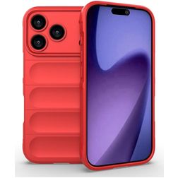 Mobigear Bumpy iPhone 18 Pro Hoesje Flexibel TPU Backcover - Rood