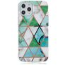 Mobigear Marble iPhone 12 Pro Max Hoesje Flexibel TPU Backcover - Wit / Groen