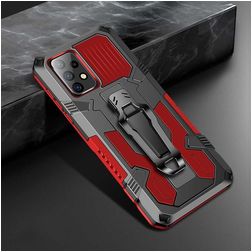 Mobigear Armor Stand Samsung Galaxy A52s 5G Hoesje Hardcase Backcover Shockproof met Standaard - Rood