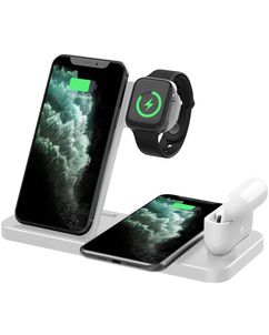 Mobigear JetCharge 4in1 Qi Laadstation voor 2 Telefoons / AirPods en Apple Watch - Wit