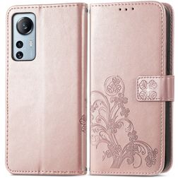 Mobigear Clover Xiaomi 12 Lite Hoesje Bookcase Portemonnee - Roségoud