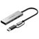 Cygnett Unite 4-in-1 USB-A / USB-C naar USB-A / USB-C Hub 0,15 m - Zilver