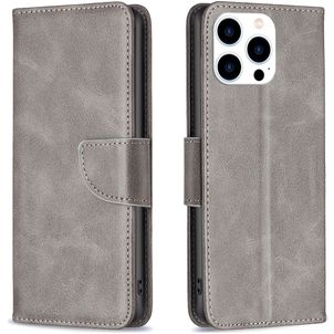 Mobigear Excellent iPhone 16 Pro Hoesje Bookcase Portemonnee - Grijs