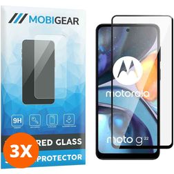 Mobigear Premium Motorola Moto G22 Glazen Screenprotector - Case Friendly - Zwart (3-Pack)