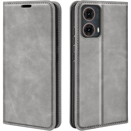 Mobigear Retro Slim Motorola Moto G85 Hoesje Bookcase Portemonnee - Grijs