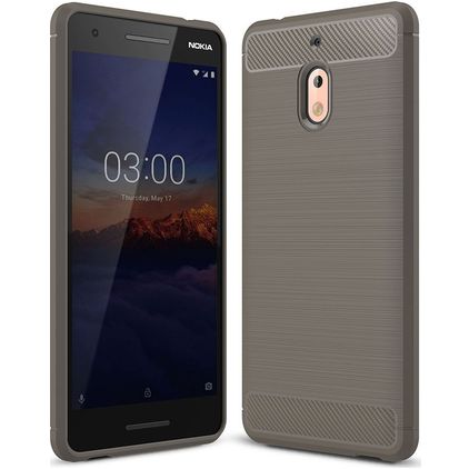 Mobigear Brushed Slim Nokia 2.1 Hoesje Flexibel TPU Backcover - Grijs