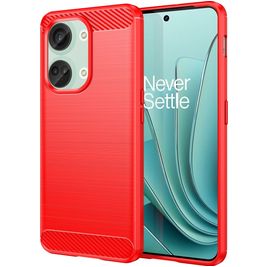 Mobigear Brushed OnePlus Nord 3 Hoesje Flexibel TPU Backcover - Rood