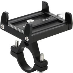 Mobigear Telescope Telefoonhouder Fiets / Motor Fietsstuur Bevestiging Klem Universeel - Zwart