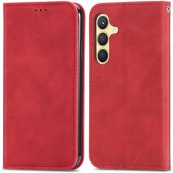 Mobigear Retro Slim Samsung Galaxy S25 Hoesje Bookcase Portemonnee - Rood
