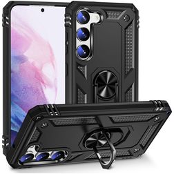 Mobigear Armor Ring Samsung Galaxy S23 Plus Hoesje Hardcase Backcover Shockproof met Ringhouder - Zwart