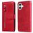 Mobigear Zipper iPhone 17 Hoesje Bookcase Portemonnee - Rood