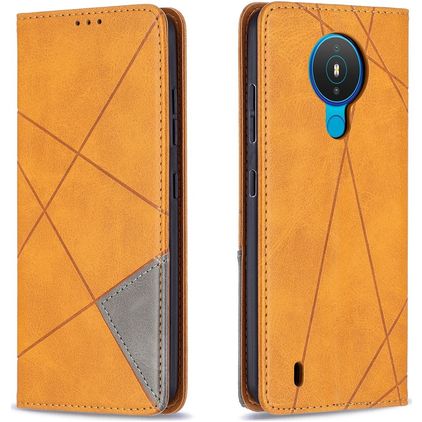 Mobigear Rhombus Slim Nokia 1.4 Hoesje Bookcase - Cognac