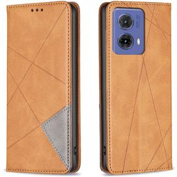 Mobigear Rhombus Slim Motorola Moto G85 Hoesje Bookcase - Cognac