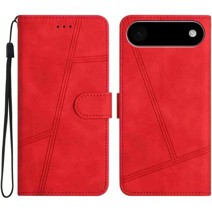 Mobigear Stitch iPhone Air Hoesje Bookcase Portemonnee - Rood