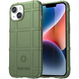 Mobigear Rugged Shield iPhone 15 Plus Hoesje Flexibel TPU Backcover Shockproof - Groen