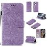 Mobigear Flowers iPhone 12 Hoesje Bookcase Portemonnee - Paars