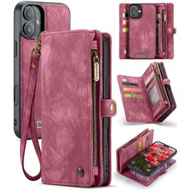 Caseme 008 iPhone 16 Hoesje Uitneembare 2in1 Bookcase Portemonnee - Rood