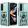 Mobigear Armor Ring Cam Slide Samsung Galaxy Z Fold 8 Ultra Hoesje Hardcase Backcover Shockproof met Ringhouder en Camera Slider - Groen