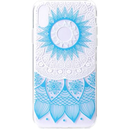 Mobigear Design iPhone XS Max Hoesje Flexibel TPU Backcover - Mandala Blauw