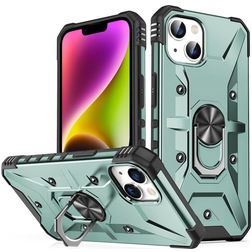 Mobigear Armor Ring iPhone 14 Plus Hoesje Hardcase Backcover Shockproof met Ringhouder - Groen