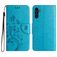 Mobigear Flowers Samsung Galaxy A56 Hoesje Bookcase Portemonnee - Blauw