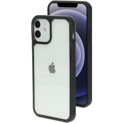 Mobiparts Rugged Clear iPhone 12 Hoesje Hardcase Backcover Shockproof - Transparant / Zwart