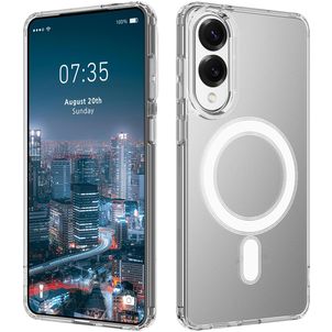 Mobigear Shockproof Doorzichtig Samsung Galaxy S25 Edge MagSafe Hoesje Hardcase Backcover - Transparant