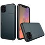 Mobigear Card iPhone 11 Pro Hoesje Hardcase Backcover Shockproof met Pasjeshouder - Marineblauw