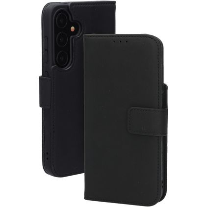 Mobiparts Wallet Samsung Galaxy S24 MagSafe Hoesje Echt Leer Bookcase Portemonnee - Zwart