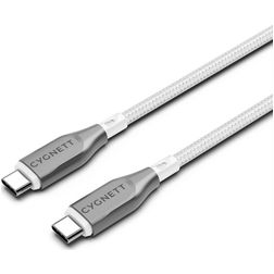 Cygnett Armoured Braided USB-C naar USB-C Kabel 1 Meter - Wit