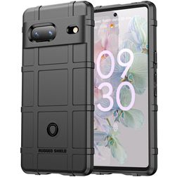Mobigear Rugged Shield Google Pixel 7 Hoesje Flexibel TPU Backcover Shockproof - Zwart