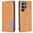 Mobigear Rhombus Slim Samsung Galaxy S25 Ultra Hoesje Bookcase - Cognac