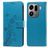 Mobigear Flowers OPPO Find X9 Pro Hoesje Bookcase Portemonnee - Blauw