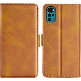 Mobigear Slim Magnet Motorola Moto G22 Hoesje Bookcase Portemonnee - Cognac