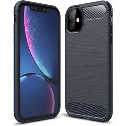 Mobigear Brushed Slim iPhone 11 Hoesje Flexibel TPU Backcover - Marineblauw