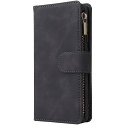 Mobigear Zipper Samsung Galaxy A41 Hoesje Bookcase Portemonnee - Zwart