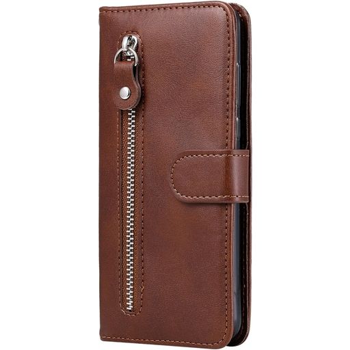 Mobigear Zipper Huawei P40 Lite 5G Hoesje Bookcase Portemonnee - Bruin