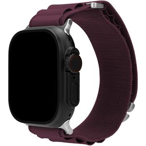 Mobilize Alpine Nylon Apple Watch Bandje Gespsluiting - 42/41/40/38 mm - Bordeaux