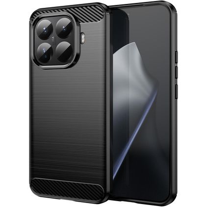 Mobigear Brushed Slim Xiaomi 15T Pro Hoesje Flexibel TPU Backcover - Zwart
