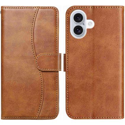 Mobigear S Line iPhone 17 Hoesje Bookcase Portemonnee - Bruin