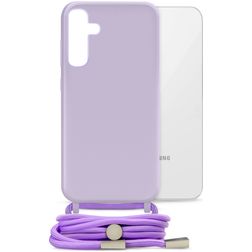 Mobilize Lanyard Gelly Samsung Galaxy S24 Plus Flexibel TPU Hoesje met koord - Pastel Purple