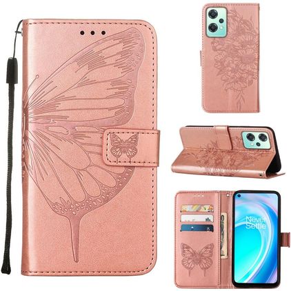 Mobigear Butterfly OnePlus Nord CE 2 Lite 5G Hoesje Bookcase Portemonnee - Roségoud