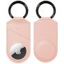 Valenta Snap Apple AirTag Hoesje Echt Leer Sleutelhanger - Roze